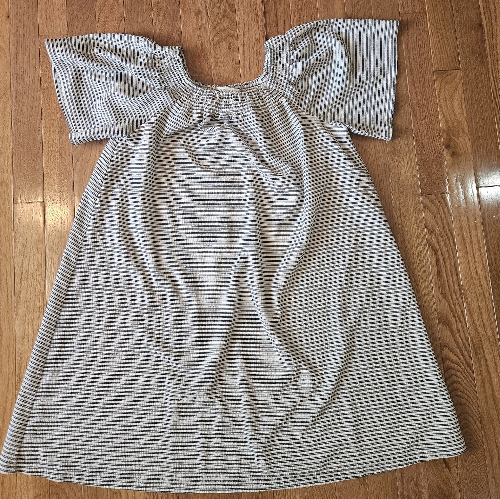 Madewell Texture & Thread Dress Womens Small Navy White Flowy Relaxed Lined